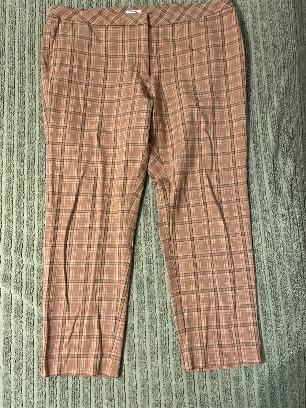 J. Jill tan Plaid Cropped Pants bi-stretch